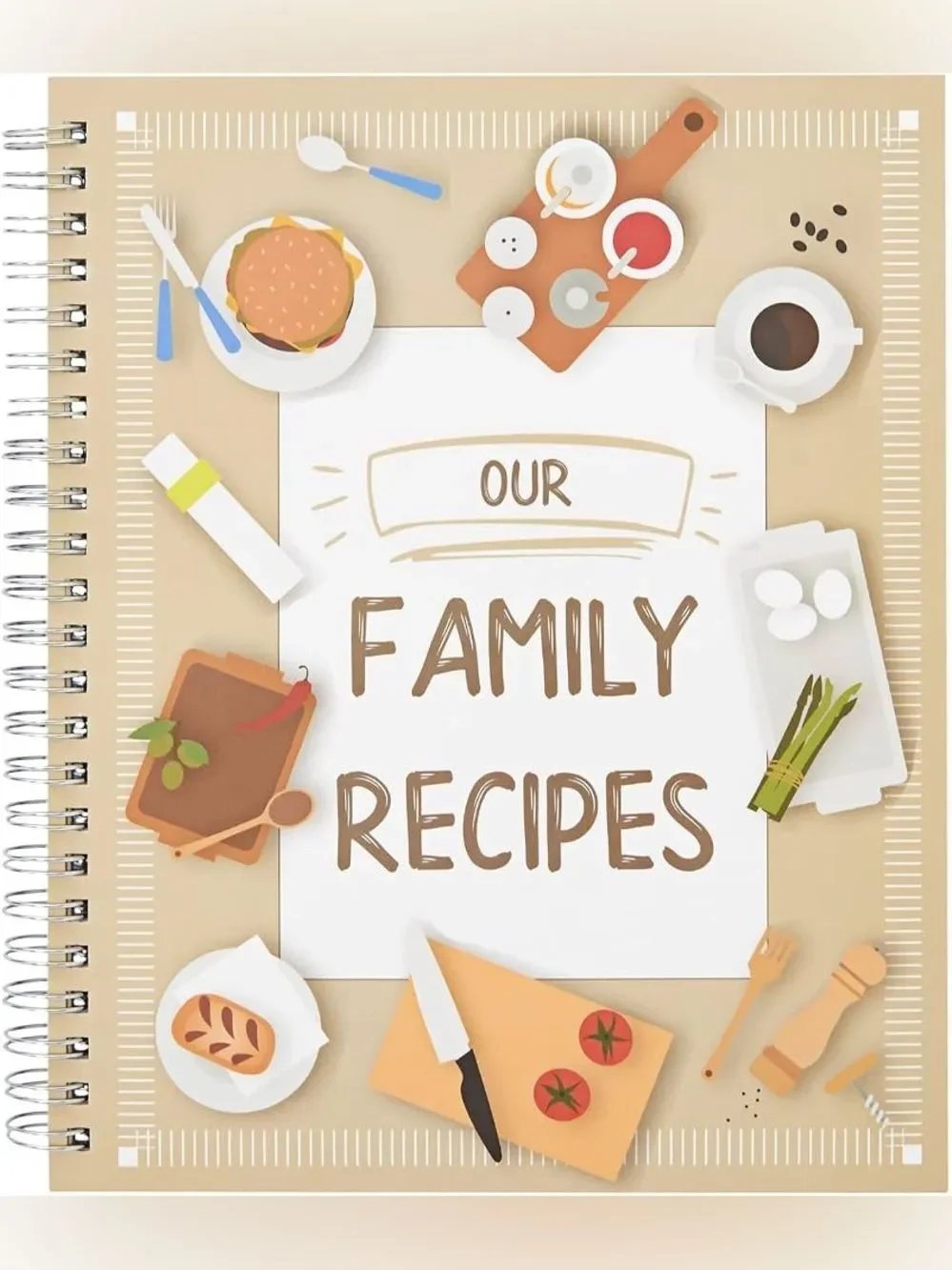 Our Family Recipes Spiral Recipe Journal - Blank - Pipilo Press - NEW*